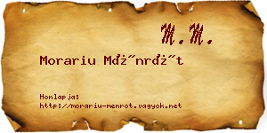 Morariu Ménrót névjegykártya